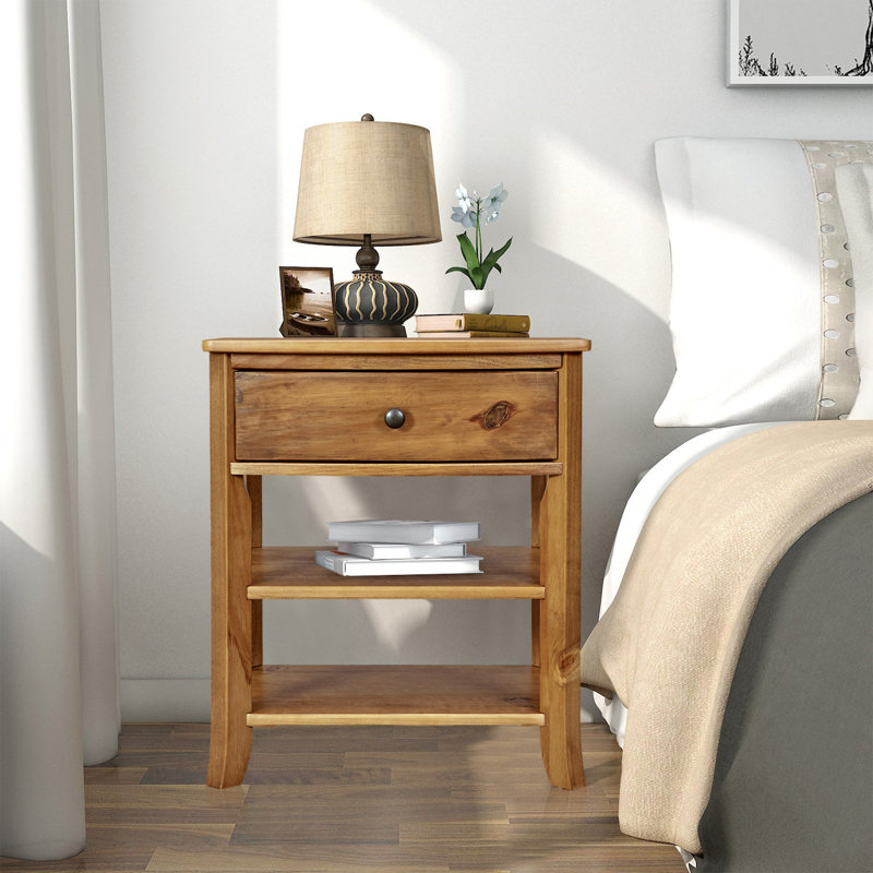 Charlton Home® 2 Tier 1 Drawer Nightstand & Reviews Wayfair